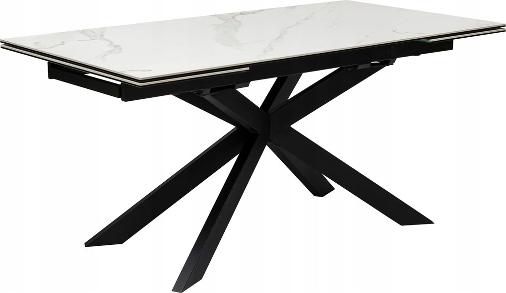 Rozkladací Stôl 160 240 CM Do Jedálne, Obývačky, Škandinávsky, Čierny, Biely