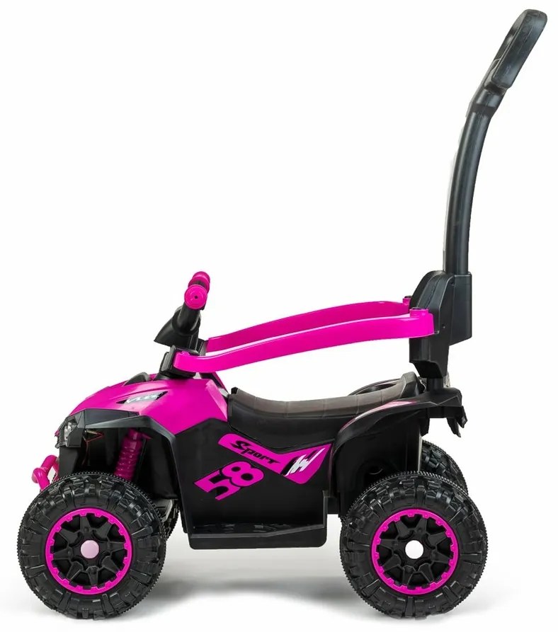 Baby Mix Detské odrážadlo Mega s vodiacou tyčou, ružová