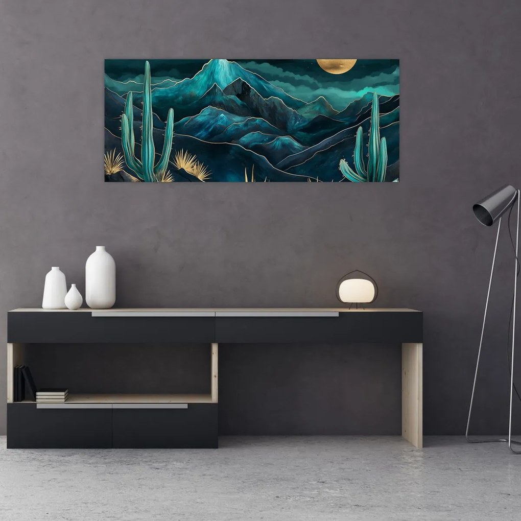 Obraz - Tyrkysová noc (120x50 cm)