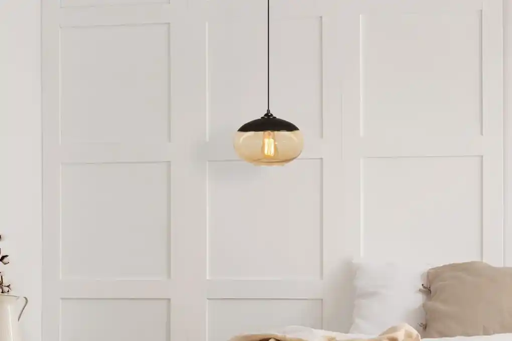 Hanah Home - Elegantné závesné svietidlo CAMINI 17 cm, čierne, zlaté | BIANO