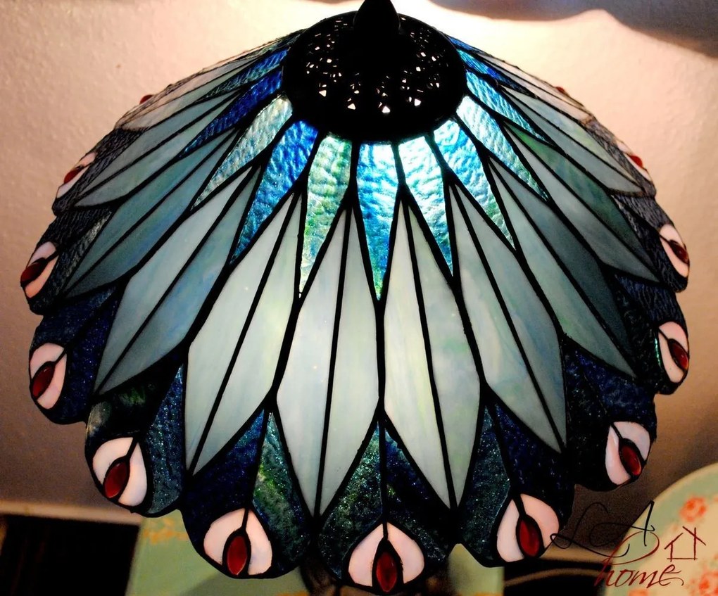 Stolní lampa Tiffany Peacock