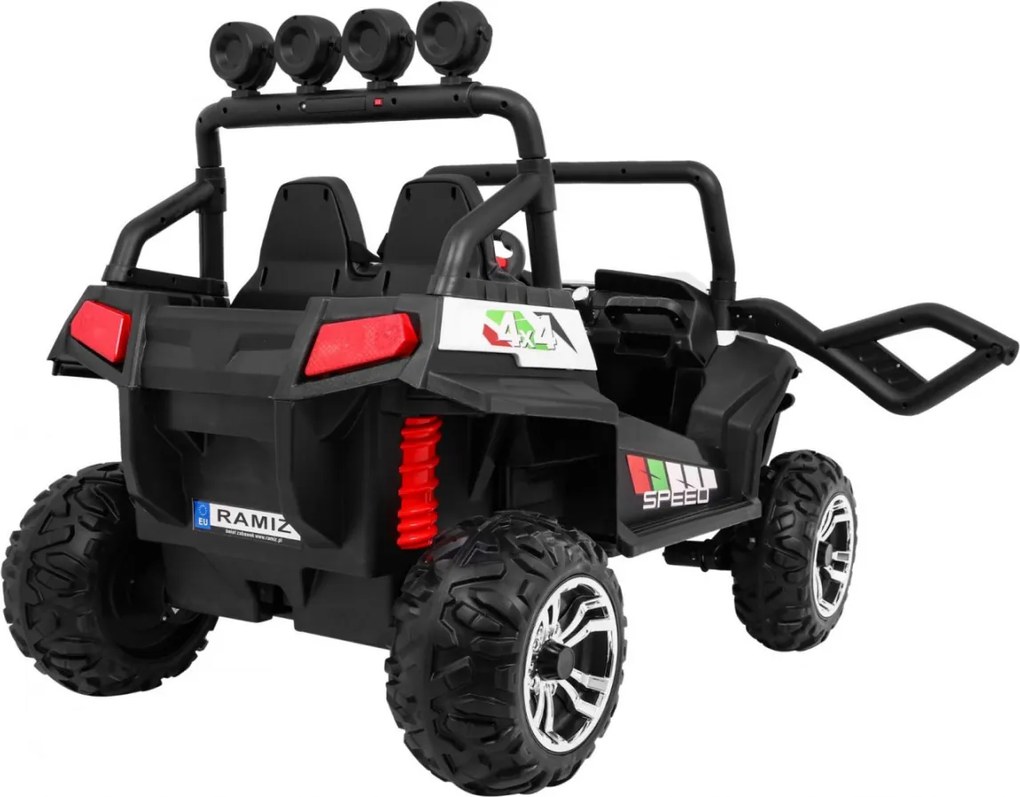 Ramiz Grand Buggy Strong Lift pre deti biely + pohon 4x4 + diaľkové ovládanie + nosič batožiny + rádio MP3 + LED