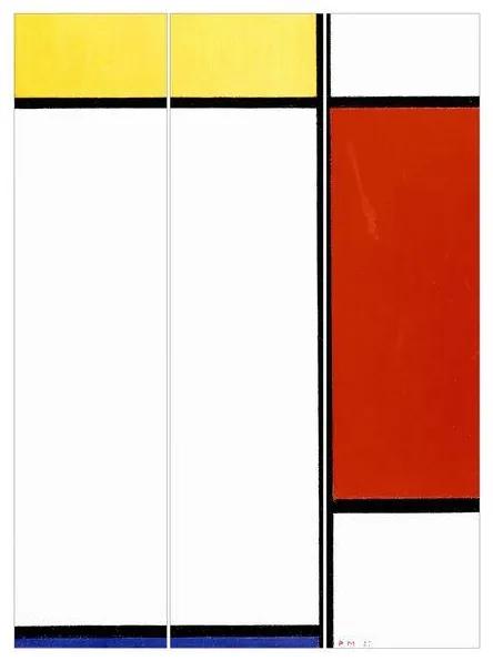 MANUFACTURER -  Súprava posuvnej záclony - Piet Mondrian - Zloženie -3 panely