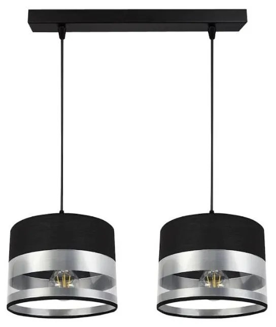 Luster na lanku MILO 2xE27/60W/230V strieborná/čierna