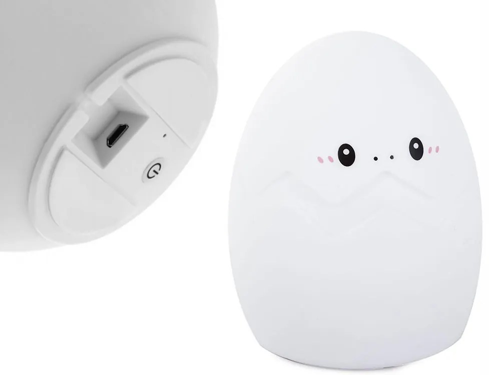 LED detské nočné svetlo GEPI 12,5 cm, biela