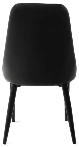 Jedálenská stolička LOUIS QUILTER zamatová čierna 848969