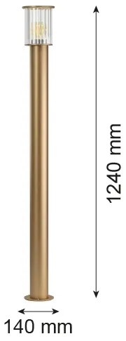 Argon 8754 - Vonkajšia lampa NORFOLK 1xE27/15W/230V IP44 124cm zlatá