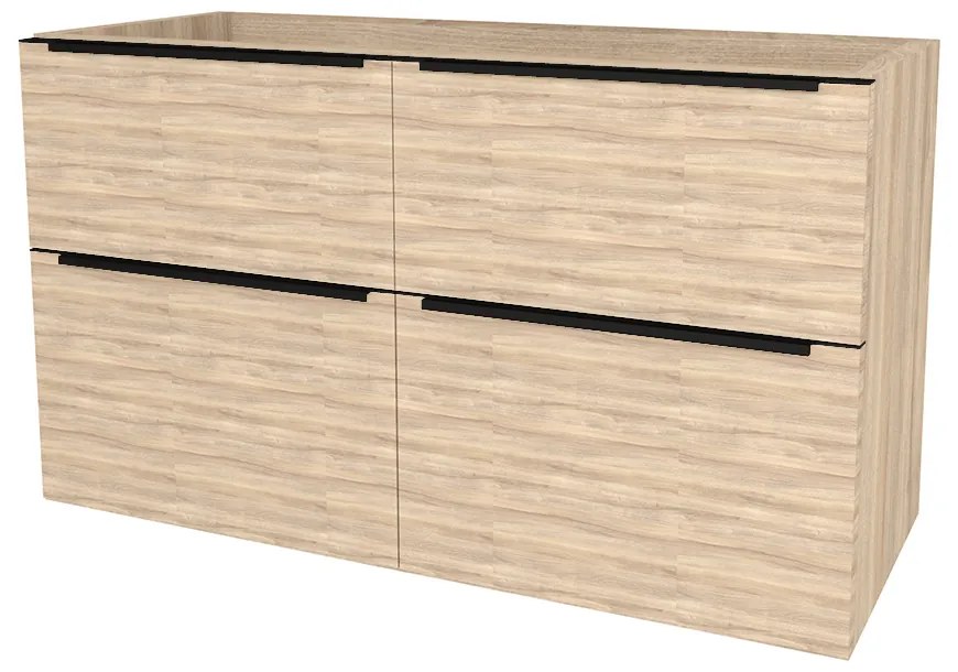 Mereo, Mereo Mailo, kúpeľňová skrinka 121 cm, čierne madlo, Multidecor, Blonde Liberty Elm, MER-CN593SBBLE1