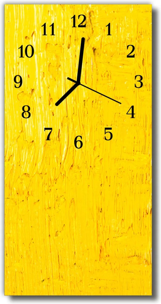 Sklenené hodiny vertikálne  Umenie Abstrakcia grafika žltá