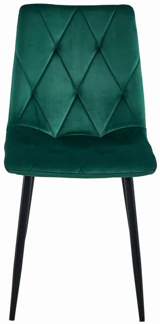 Set štyroch jedálenských stoličiek LIBRA zamatové zelené (čierne nohy)
