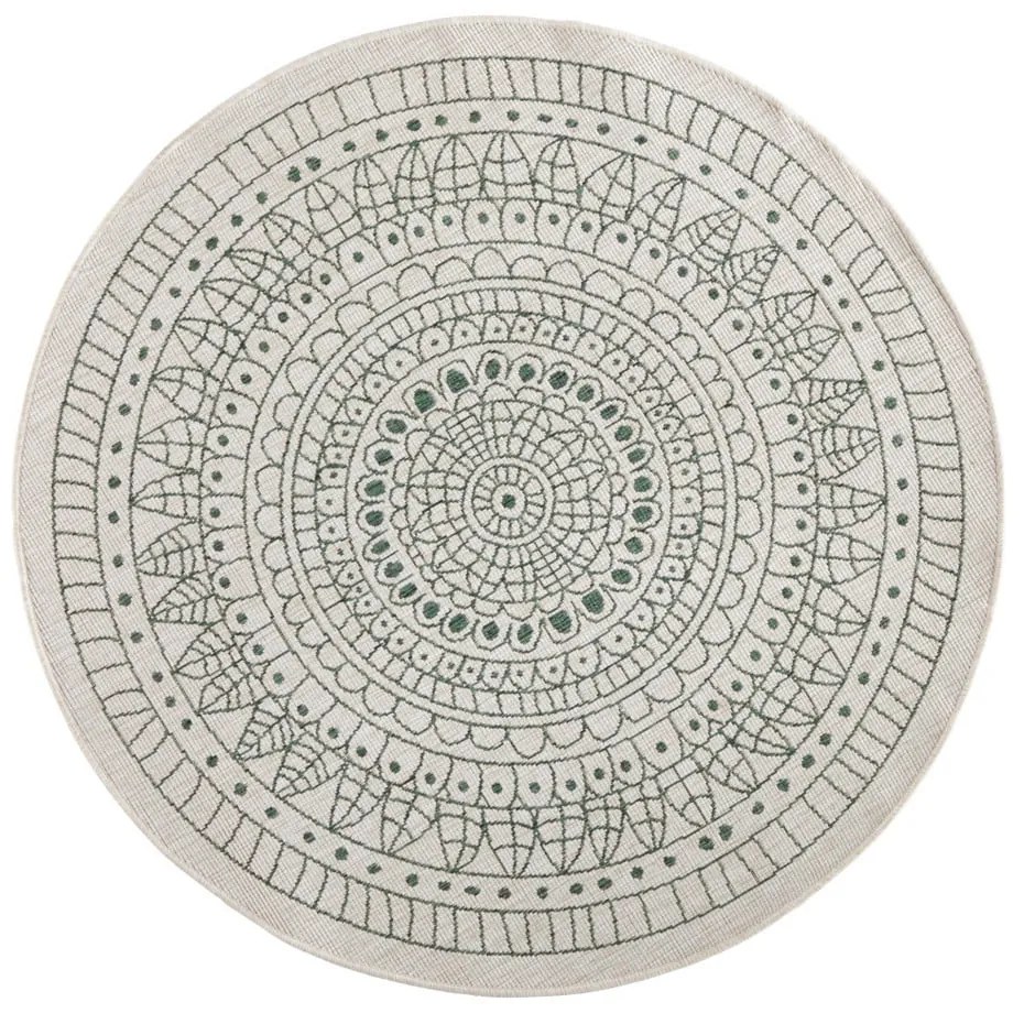 Zelený vonkajší koberec NORTHRUGS Porto, ø 140 cm