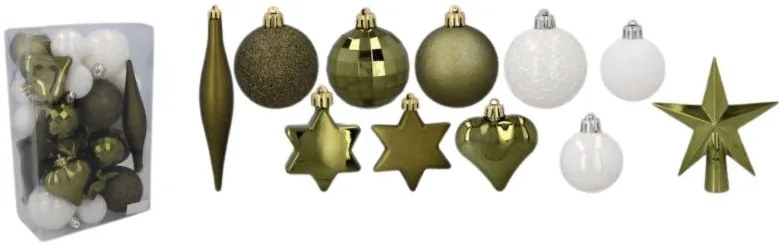 Vianočné gule 35ks Olive