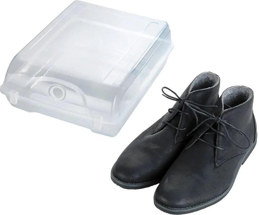 Transparentné úložný box na topánky Wenko Smart, šírka 29 cm