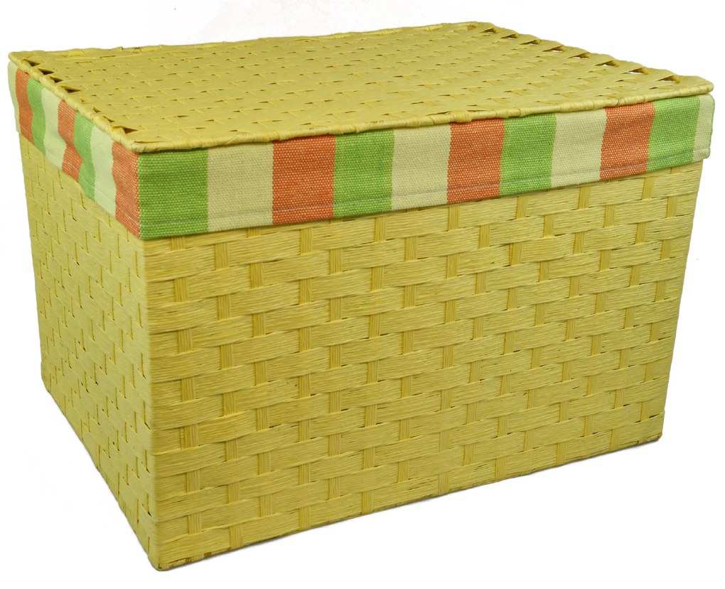 Úložný box s vekom žltý Rozmery (cm): 32x21, v. 24