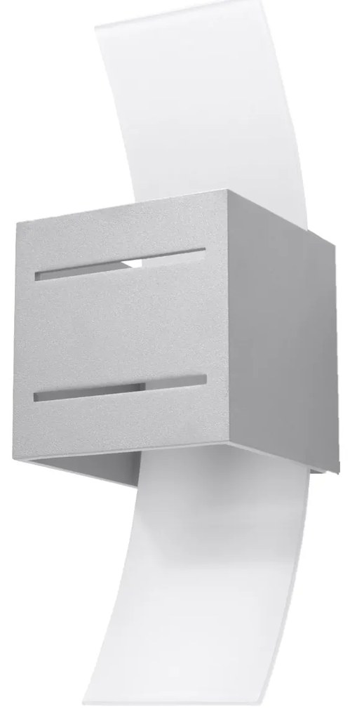 Nástenné svietidlo Loreto, 1x sklenené/sivé kovové tienidlo