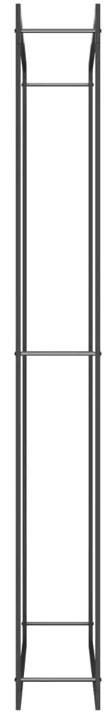 Stojan na krbové drevo matný čierny 110x28x214 cm oceľ