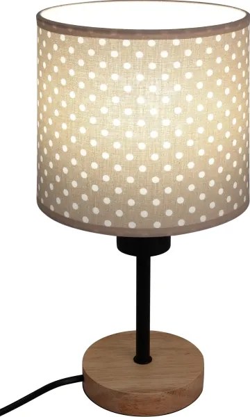 BRILAGI - Stolná lampa BOBO WOOD 1xE27/25W/230V dub/čierna/béžová/bodky