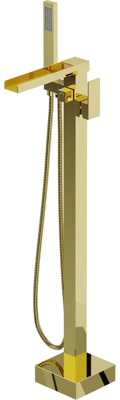 Mexen Algar, voľne stojaca vaňová batéria, zlatá lesklá, 75733-50
