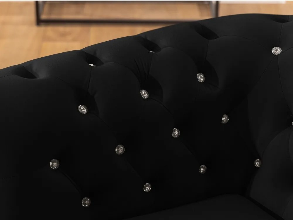 Čierna zamatová rozkladacia pohovka 148 cm York Blik – Ropez