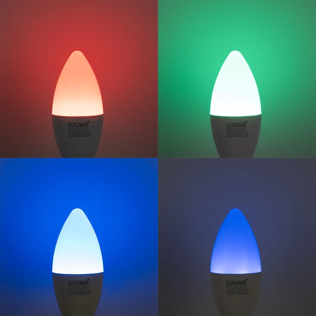 Sada 5 inteligentných LED žiaroviek E14 C37 Opal RGBW 4.9W 470 lm 2700-6500K