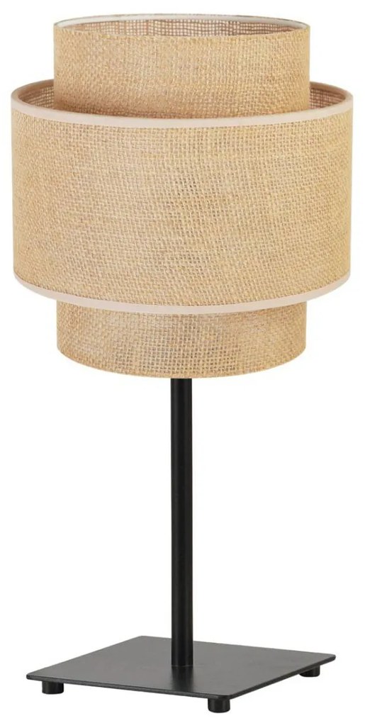 Stolná lampa Boho, 1x jutové tienidlo, (výber z 2 farieb konštrukcie)