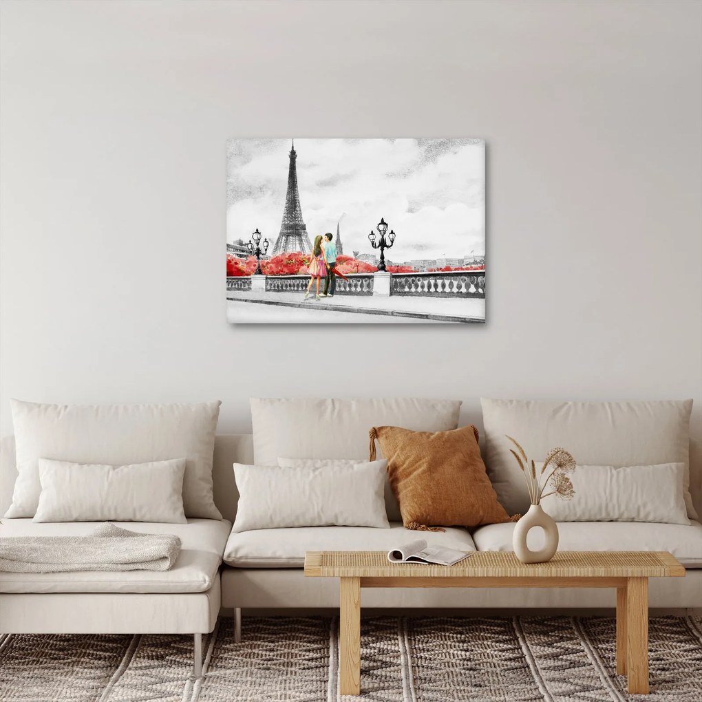 Obraz - Milenci v Paríži (70x50 cm)
