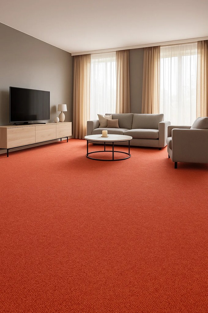 Metrážny koberec Cobalt SDN 64038 - AB oranžový, záťažový, na mieru, šíře 4m, oranžová, ab (mriežka), chodba / predsieň, Tapibel