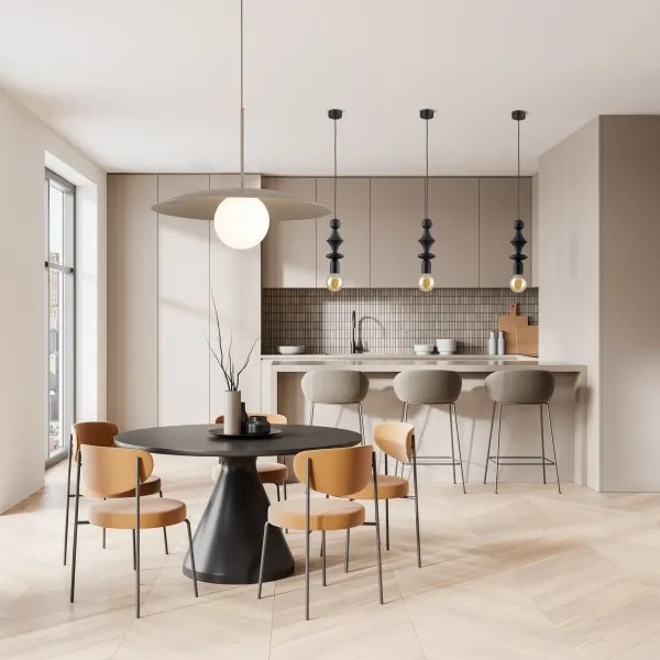 Luster na lanku SLATE 1xE27/15W/230V pr. 65 cm béžová