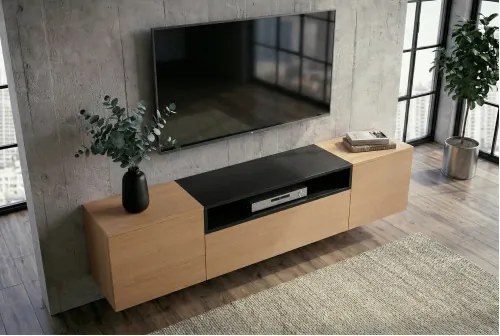 TV-skrinka 47808 Loft 160cm Prírodná Dub Dyha/Čierna - Komfort-nábytok