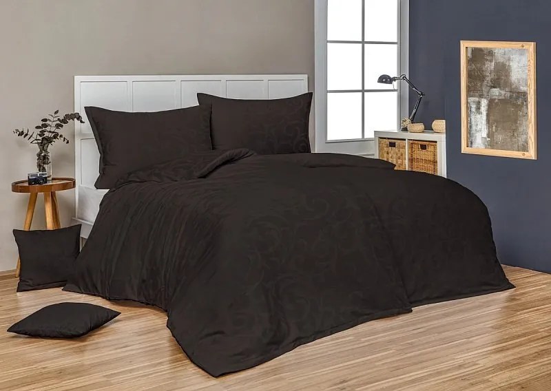 Matějovský Damaškové posteľné návliečky Lolita čierna, 100% Egyptská Bavlna, 2x70x90/1x210x220cm, Čierna, Doprava ZDARMA, Novinka