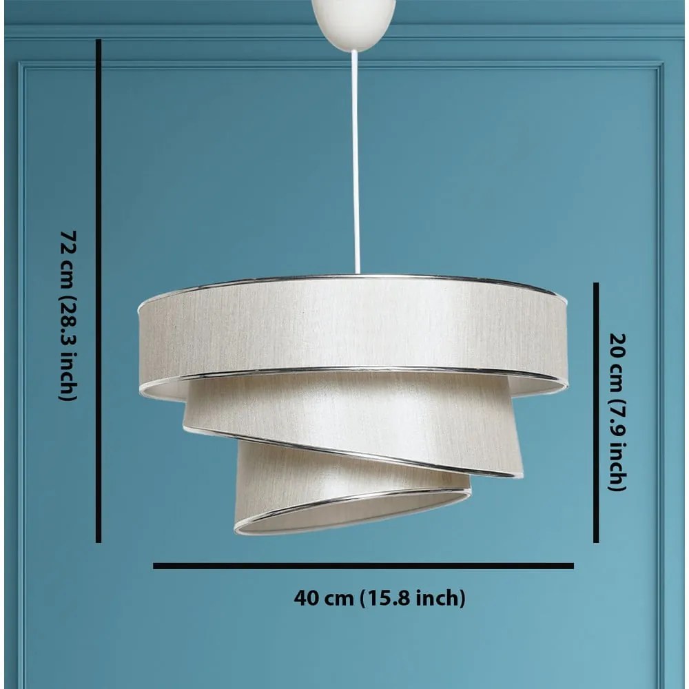 Závesné svietidlo v krémovo-striebornej farbe s textilným tienidlom ø 40 cm Couper – Opviq lights