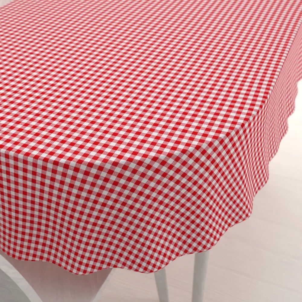 Biante Bavlnený oválny obrus Sandra SA-056 Červeno-biele kocky 100x140 cm