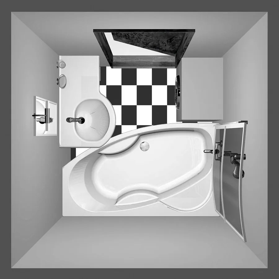 Polysan Polysan, MAMBA L asymetrická vaňa 170x100x44cm, biela, 76111