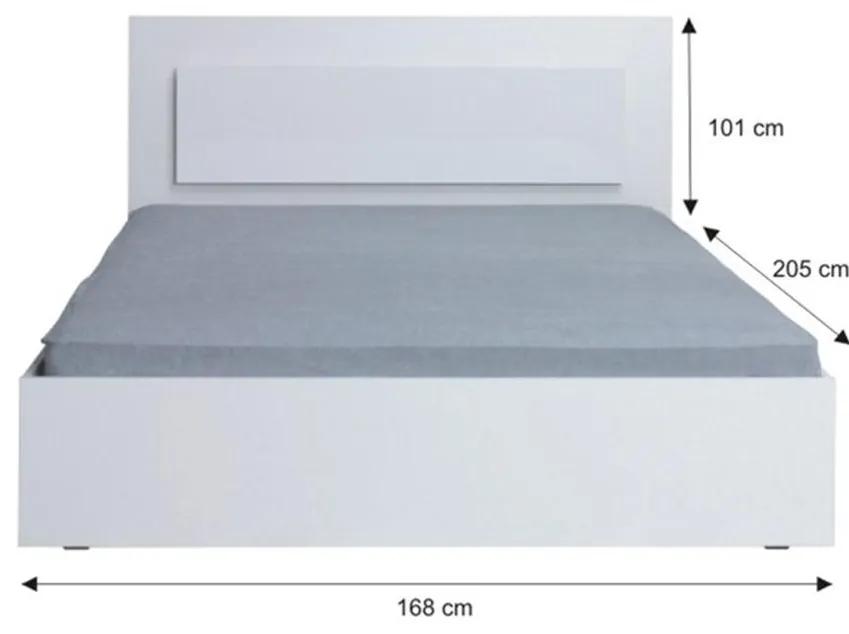 Tempo Kondela Spálňový komplet (skriňa+posteľ 160x200+2x nočný stolík), biela/vysoký biely lesk HG, ASIENA