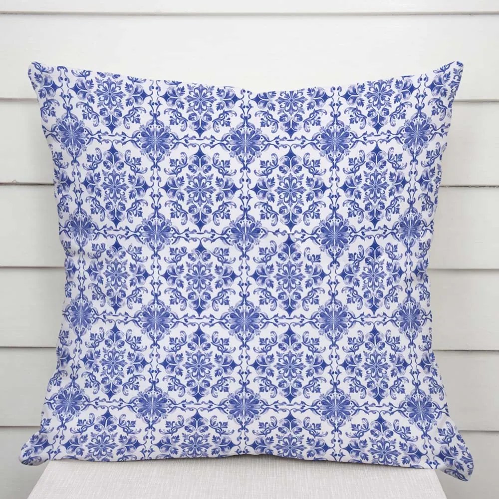 Biante Dekoračná obliečka na vankúš TF-118 Modro-biely vzor Maroko 50 x 70 cm