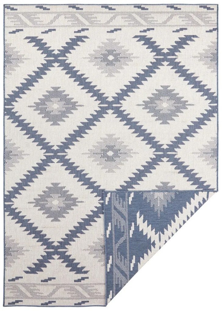 NORTHRUGS - Hanse Home koberce Kusový koberec Twin Supreme 103430 Malibu blue creme – na von aj na doma - 120x170 cm