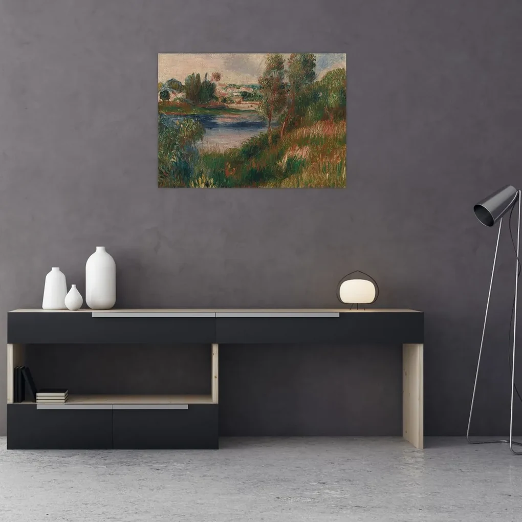 Obraz - Auguste Renoir, Landscape at Vetheuil, reprodukcia (70x50 cm)