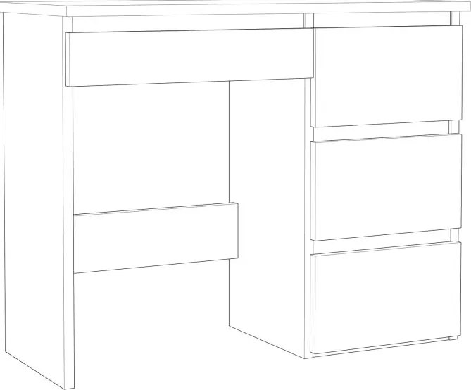 Stôl 75 x 94 x 43 cm, farba biela / dub
