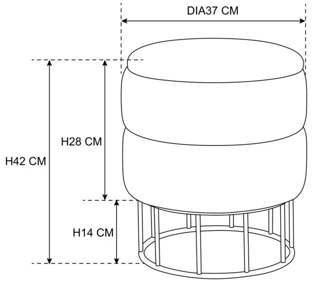 Úložná taburetka ELZA čierna