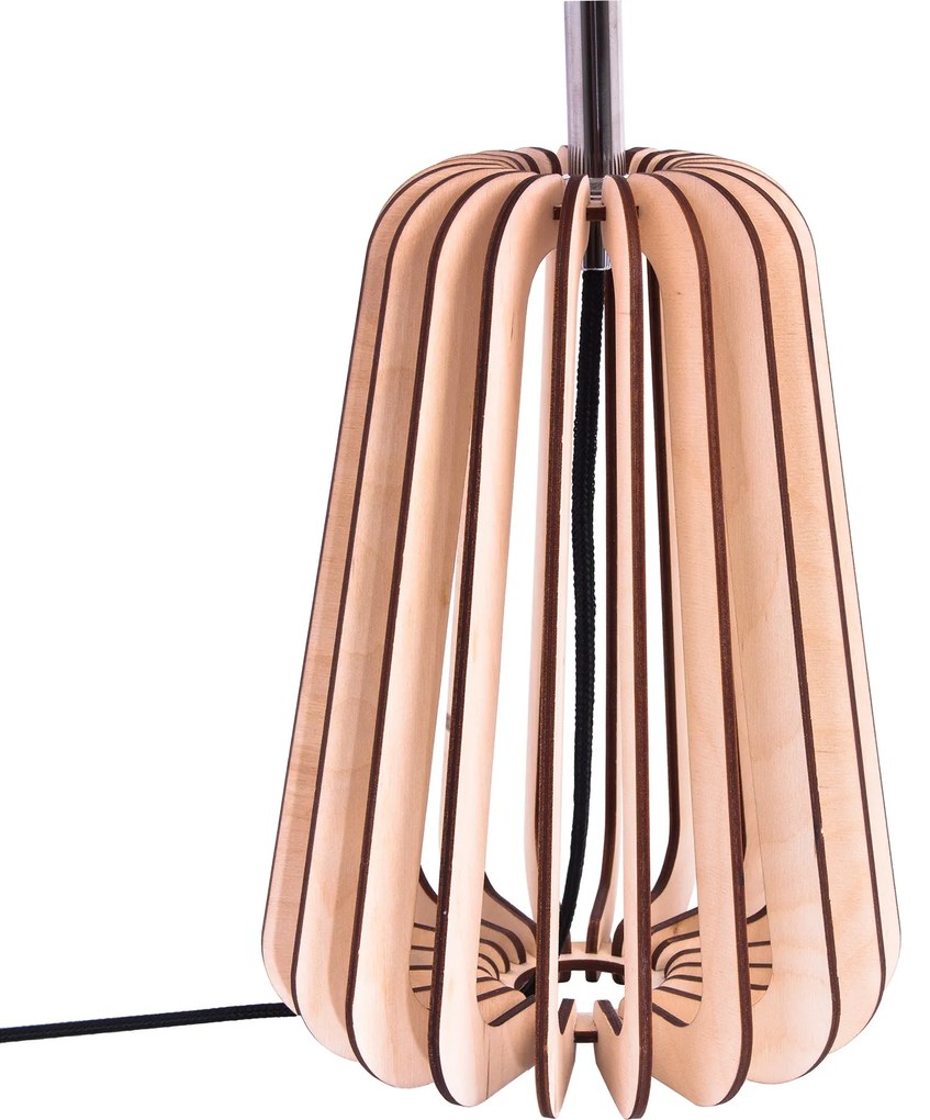 HELLUX Stolná lampa DOLIO E27 drevo / biela 4210350