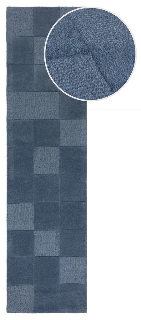 Behúň Moderno Checkerboard Blue, 60x230, modrá, chodba / predsieň, Flair Rugs