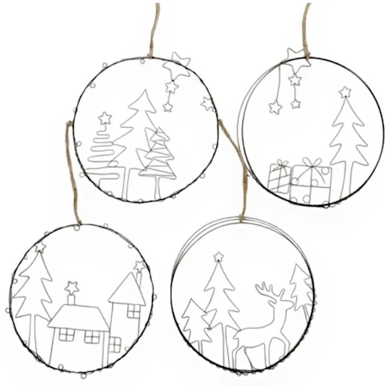 Súprava 4 závesných vianočných ozdôb Boltze Gerda