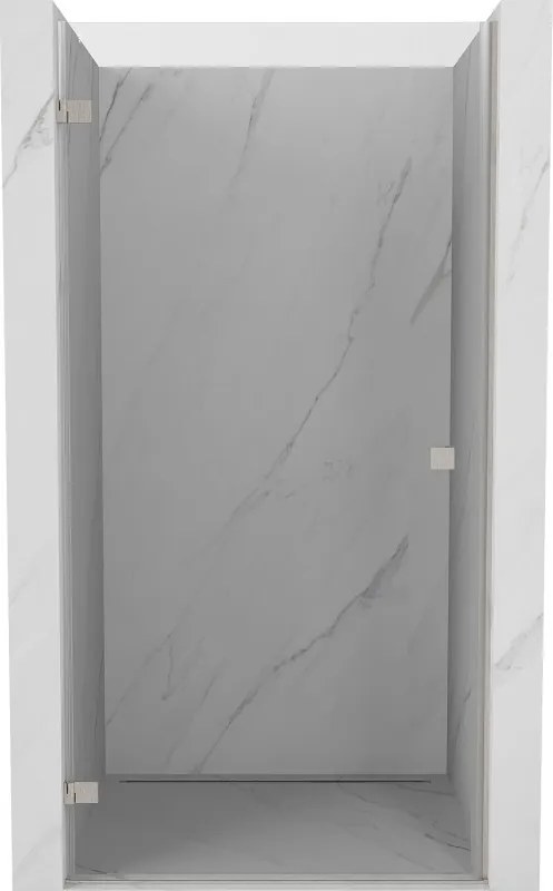 Mexen, Mexen Lunar-B ľavé otočné sprchové dvere 65 cm, transparentné, brúsený nikel - 832-065-000-97-00-L