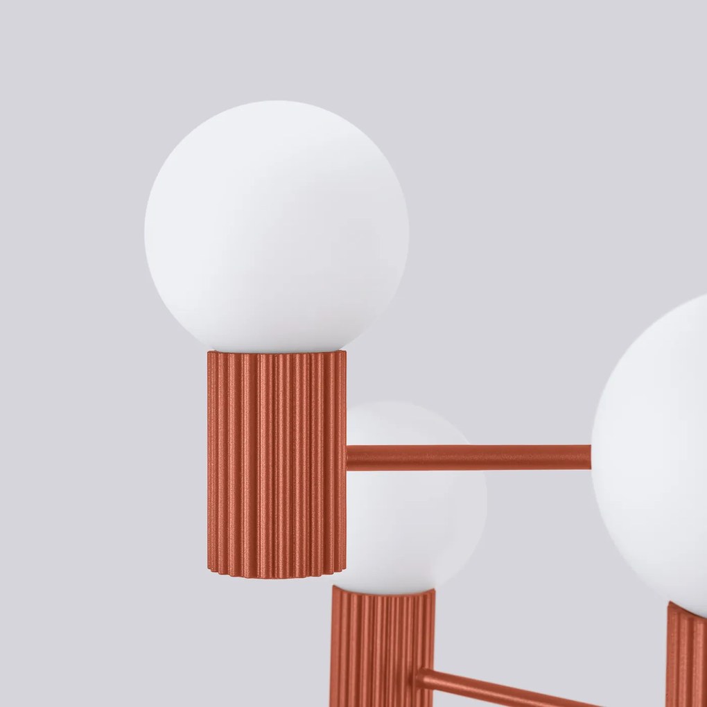 Luster Halo, 6x biele sklenené tienidlo, ro