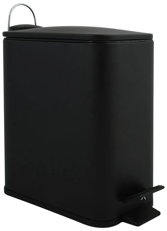 Matne čierny nášľapný oceľový odpadkový kôš 5 l Erik – Spirella