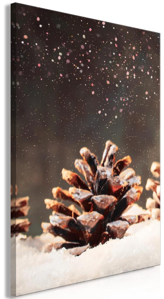Artgeist Obraz - Winter Pine Cone (1 Part) Vertical Veľkosť: 20x30, Verzia: Na talianskom plátne
