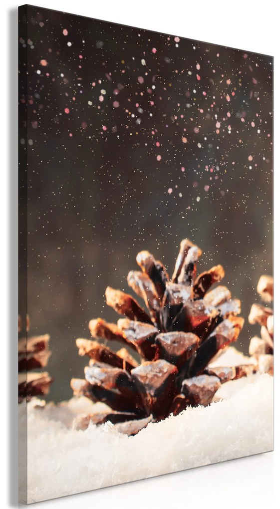 Artgeist Obraz - Winter Pine Cone (1 Part) Vertical Veľkosť: 20x30, Verzia: Standard