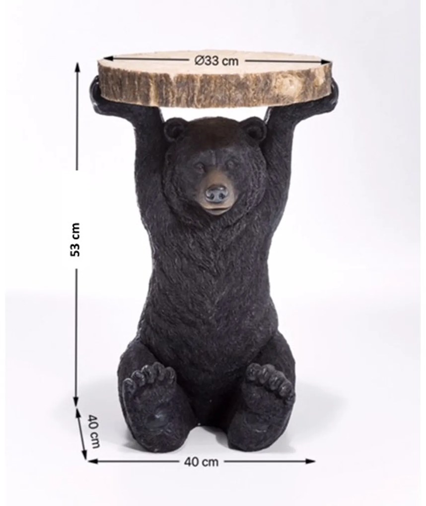 Animal Bear príručný stolík o 33 cm hnedý