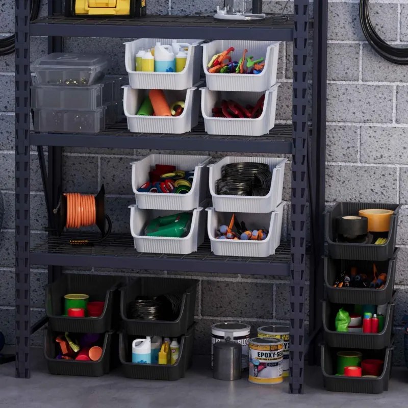 SUNDIS Sada 4 úložných boxov - FLY TOWER - antracit