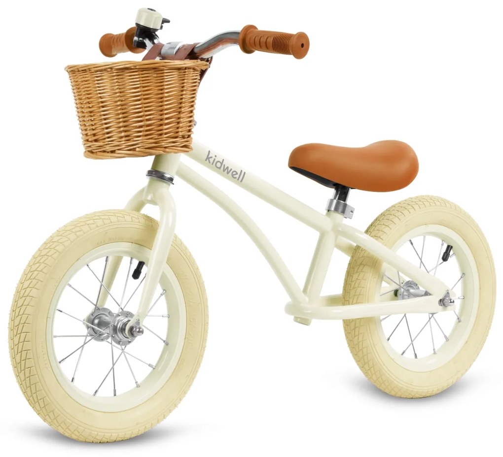 Balančný bicykel Kidwell Classy 12" s košíkom a zvončekom pre deti od 18 mesiacov